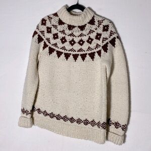 Vintage Handmade For You By Grandma Fair Isle Sweater S